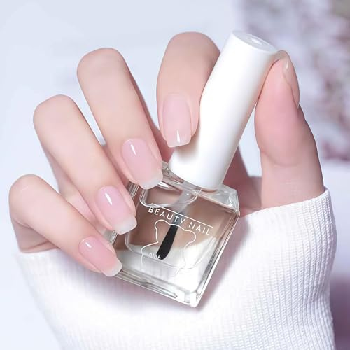 2-in-1 Water-Based Clear Nail Polish, Quick Dry Base and Top coat Nail Polish, Clear Nail Varnish Strengthening for Long-Lasting Shine - Suitable For Women