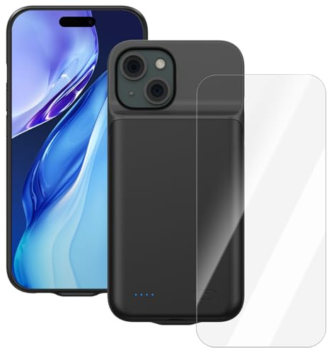Giabuao Funda de Batería para iPhone 15 (6.1), Cargador Portátil de 8500mAh, Funda Ultrafina de Batería Extendida, Cargador de Teléfono y Funda Protectora con Función de Carga para iPhone 15