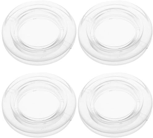 Veemoon Lot de 4 Sets de Anneaux de Parasol en Silicone Transparent pour Trou de Table de Patio avec Capuchons Résistant à la Chaleur Intempéries Accessoires pour Parasol D’Extérieur et
