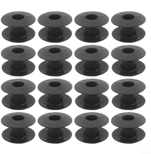 16 cuscinetti per calcio balilla in plastica, parti di ricambio per maniglie da calcio balilla, struttura filettata, senza viti, colore nero