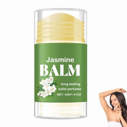 Balsamo Profumato Solido Al Gelsomino, Balsamo Profumato Leggero Portatile Da Donna, Bastone Aromatico Corporale Con Fragranza Di Gelsomino Fresco Ed Elegante, Profumo Solido Tasca Lunga Durata