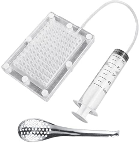 Pineeseatile Dispensador Gourmet Profesional de Caviar de gastronomía Molecular con Cuchara de Tubo para Cocina