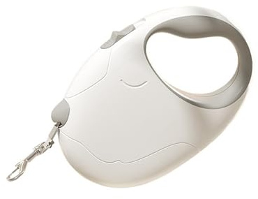 Dog Leash, 3 m 5 m Hundeleine for kleine und mittelgroße Hunde, Katzenleine, einziehbares Nylonseil, Welpenleine, Roulette-Traktionsleine, Haustierzubehör(White Smart APP,3 M)