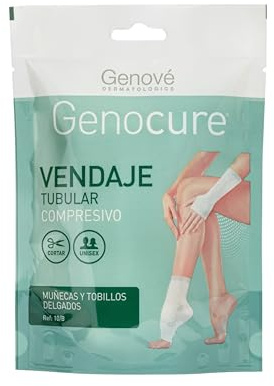 GENOCURE | Vendaje Tubular Compresivo Muñecas y Tobillos Delgados Ref. 10B | Soportes de rehabilitación, Edemas y Lesiones Articulares | 100 cm