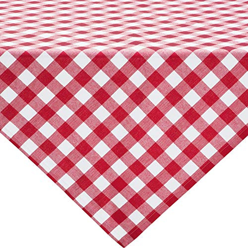REDBEST Tischdecke, Mitteldecke Landhaus karo Nashville rot Größe 80x80 cm - strapazierstark, langlebig, glattes Gewebe, mit Kuvertsaum (weitere Farben, Größen)