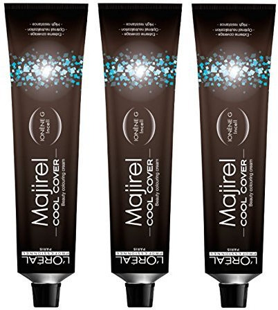 Loreal 3 er Pack Loreal Majirel Cool Cover 50ml 7,1 CC Mittelblond Asch