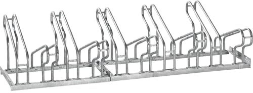 eurokraft | Fahrradständer | Bügel aus 18 mm Stahlrohr | Radeinstellung zweiseitig | feuerverzinkt | 10 Stellplätze