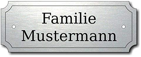 Türschild, Briefkastenschild, Klingelschild, 70-300-017 Acryl, Oberfläche gold gebürstet oder Edelstahl gebürstet, individuell anpassbar
