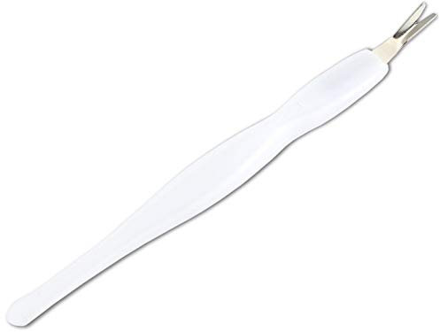 V Nagelhautmesser Hautmesser Nagelhautentferner 2 in 1 mit weissem Kunststoffgriff zur Beseitigung von Nagelhautresten