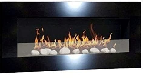 Kaminbau Mierzwa Ethanolkamin Gelkamin Kaminofen Wandkamin Design Don Fuego XXL incl. Set Dekosteine & Sicherheitsglas - Schwarz