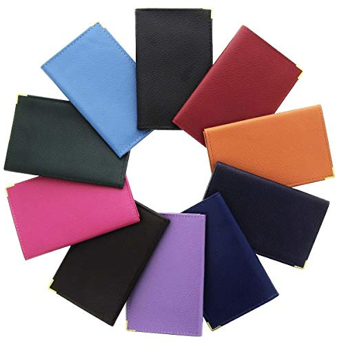 KARL LOVEN Porte-Papiers Pochette Carte Grise en Cuir Papier de Voiture Etui 3 Volets Permis de Conduire Carte d'identité Assurance Noir