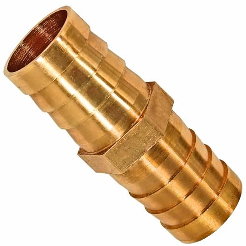 Schlauchverbinder gerade aus Messing Schlauchtüllen Außendurchmesser 16mm 5/8 Zoll Reparatur Röhrchen Gartenschlauch Verbinder Stück für Wasser Luft Öl Benzin Kraftstoff Leitung
