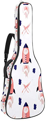 Gitarrentasche mit Reißverschluss, wasserdicht, weich, für Bassgitarre, Akustik- und klassische Folk-Gitarre, Pink und Blau