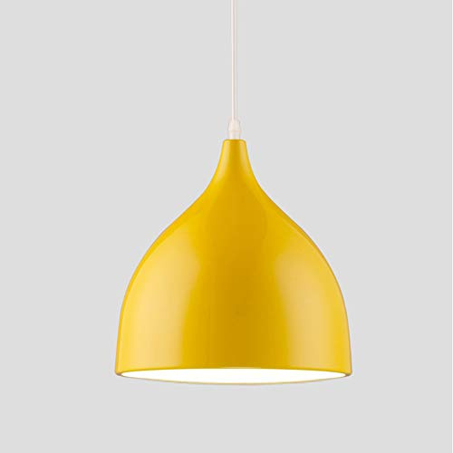 Retro plafonnier Suspensions luminaires style industriell E27 Moderne Metal Suspension Luminaire Plafonnier Lustre Culot Abat-jour Eclairage de Plafond Moderne Plafonnnier Luminaires(Jaune)
