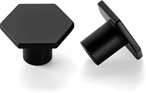 Goldenwarm 10Pack Black Door Knobs Black Knobs for Cupboards & Drawers