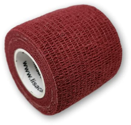 LisaCare elastische Binde - 12 Rollen, 5cm breit - Medizinprodukt | Sport Bandage Fuss wasserabweisend, atmungsaktiv mit Farb- & Motivauswahl - Wundverband, Fixierverband, Pflaster (Weinrot)