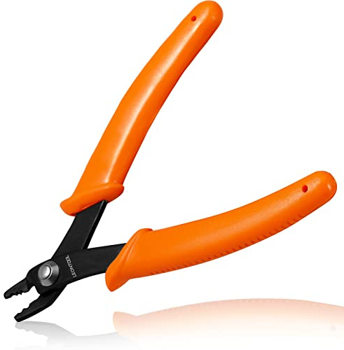 LEONTOOL Mini Bead Crimping Pliers 5 Inches with Bent Jaw 2 Notches for Jewelry Making Tools