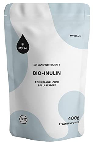 My.Yo Bio Inulin Pulver – 100% reines Inulin aus der Agave – pflanzlicher Ballaststoff für Joghurt, Müsli & Darmgesundheit – vegan, kalorienarm, ohne Zusätze – 400g
