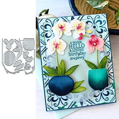 Blühende Orchidee Metall Stanzformen, Frohe Weihnachten Hochzeit Blumen Stanzformen Schablonen für DIY Scrapbooking dekorative Prägung Papier Scrapbooking Kartenherstellung
