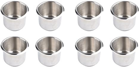 Vorfaove Lot de 8 porte-gobelets universels en acier inoxydable pour table de poker 68 x 55 mm