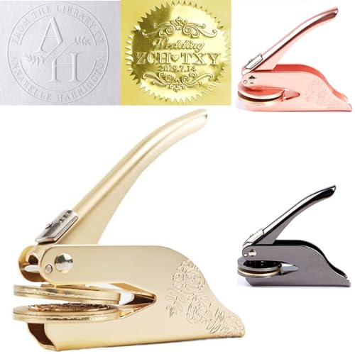 Book Embosser Personalised, Custom Embosser from The Library of Stamp | Customised Embosser Stamp for Wedding Invitation, Notary Seal Labels
