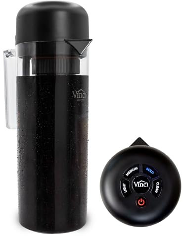 VINCI Express Cold Brew Pro 100 - Cafetera eléctrica fría para preparar cerveza rápida y personalizable, baja en ácido con tecnología patentada de flujo circular, controles digitales, función de