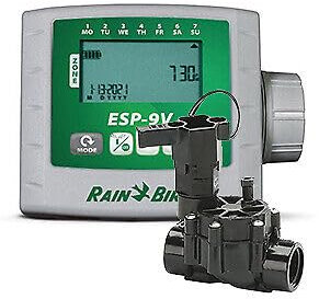 Rain bird programmatore di irrigazione a batteria 1 zona con valvola inclusa ESP9VIDVFKIT F48373