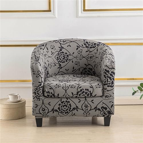 Morbuy Sesselbezug Stretch mit Armlehne, 2er Set Sessel Überzug Universal Sesselhussen Stretch Weich Sesselüberzug Elastisch Hussen für Clubsessel Cocktailsessel (Schwarze Blumen)