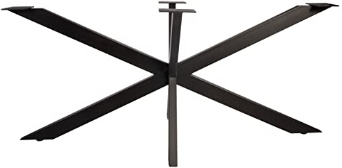 SAM Tischgestell Spider-Form Eisen schwarz lackiert | Tischbein für Esstische, Schreibtische & Arbeitstische, Metallgestell für DIY-Projekte, Verstellbarer Bodenschutz