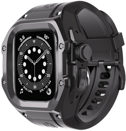 AdirMi Hülle Kompatibel mit Apple Watch Ultra 2/1 49mm, Militärischer, Stoßfester Ganzkörper-Schutzstoßfänger mit PET-Folie für iWatch Ultra 2/1,Black