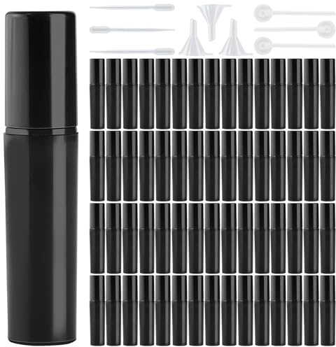 LMYKH 100 Stück Parfümzerstäuber Nachfüllbar, 2ml Reise Mini Sprühflasche Parfüm Abfüller, Schwarz