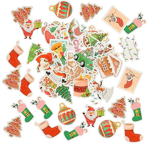 OSALADI 1satz Weihnachtsaufkleber Selbstklebende Weihnachtsstickers Für Tassen Laptops Koffer Und Mehr Weihnachtsmotive Für Kreative Dekorationen Und