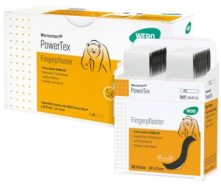 Werosmart® PowerTex Fingerpflaster 12 × 2 cm, 5 Einsätze | Nachfüll-Einsätze für WERO Smart Box® Pflasterspender