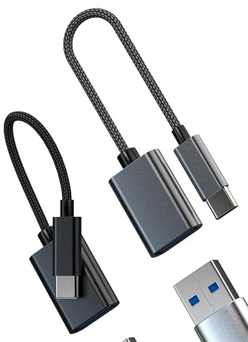 USB C Maschio a USB Femmina Adattatore(2 pack)per Apple iPhone16 15 OTG 3.0 Dati cavo compatibile per Samsung Android cellulare Macbook Convertitore USB-A Lettore Chiavetta Thunderbolt Tablet per ipad
