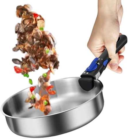 Sartenes antiadherentes | Sartenes con mango extraíble de acero inoxidable: ollas y sartenes utensilios de cocina portátiles antiadherentes olla sin recubrimiento para exteriores y autocaravanas