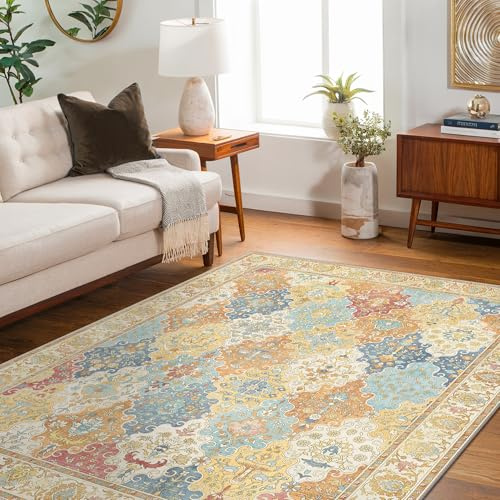 BEIMO Alfombra Salon Vintage, Alfombra Estival Antideslizante Lavable, Moderna Alfombras Dormitorio, Alfombras Persa para Salon, Colorida, 120x170cm
