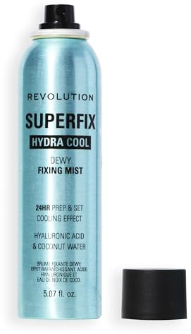 Revolution, Superfix Hydra Cool Prep + Fix Continuous Fixing Mist, Hydrating Face Spray for Makeup, Infused with Aloe Vera, Vegan & Cruelty Free, 5.7 oz