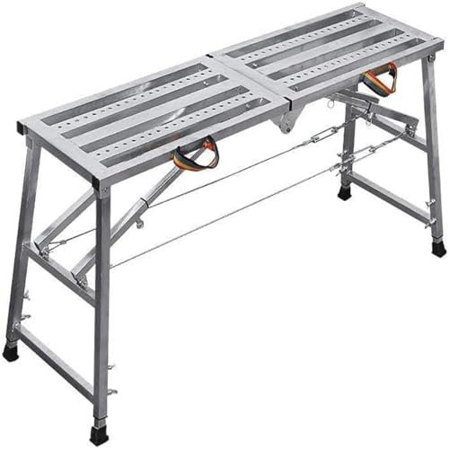 L180cm/70.9in,Plataforma de Trabajo Plegable Andamio Ajustable Portátil con Plataforma de Trabajo de Altura Plataforma de Trabajo de Carga de 400kg