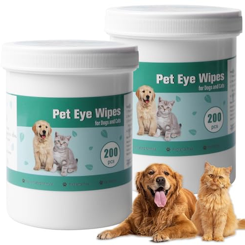 400 unidades para el cuidado de los ojos para perros y gatos, cuidado de los ojos de perro y quitamanchas de lágrimas para perros, almohadillas de limpieza de ojos para mascotas, toallitas versátiles