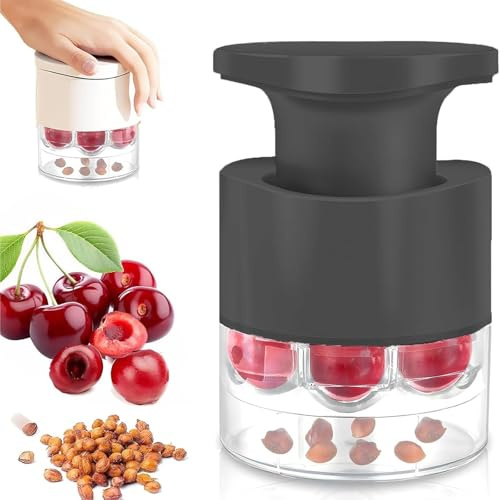 Dénoyauteur à Cerises, Nouveau Grande Capacité Dénoyautage avec 7 Dénoyauteurs pour Cerises Rouge pour la Séparation Propre(White)