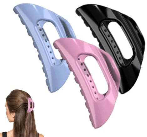 The Cozy Clip - Pinza suave para el cabello para mujer, agarre antideslizante, cómodas pinzas francesas para cabello grueso y largo, fuerte sujeción, sin arrugas, uso diario (3 piezas)