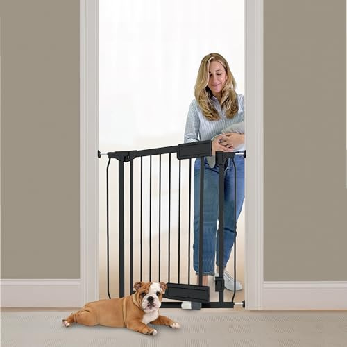 Ingenuity Hands-Free Cancelletto per Bambini e Cani, Apertura con Pedale/Apertura Una Mano, Larghezza 73-80 cm, Alto 84cm, Montaggio a Pressione o con Viti, Estensioni Disponibili, per Porte/Corridoi