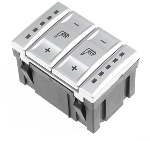 Fauhapyway Interruptor de asiento de coche con calefacción BS7T19K314AB para Ford Mondeo S-MAX para Galaxy Silver Push Control Interior Pieza de repuesto