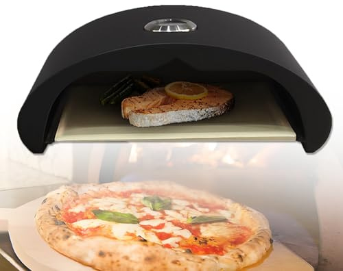 Four À Pizza À Combustible De 30 Cm, Four D'extérieur Portable, Avec Thermomètre Visuel Et Pierre À Pizza, Température Maximale De 520 °C, Pour Cuisson En Extérieur (cuisson Au Feu Et Sur Pierre).