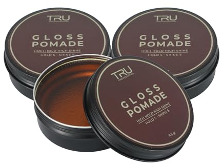 Tru Gloss Pomade (3er Pack) 113g | starker Halt, Hochglanz, Klassischer Sleek Look