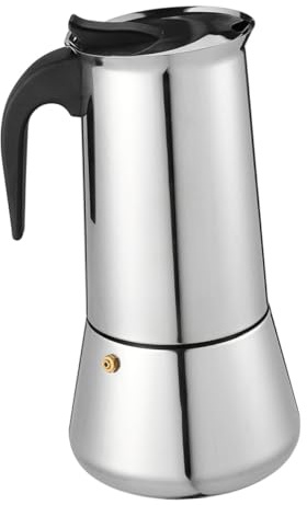 POPETPOP Caffettiera Espresso in Acciaio Resistente per Persone Macchina da Caffè con Rilascio Sicuro Pressione Contenitore Versatile per Bevande Calde e Fredde Adatta Cucina Ufficio e
