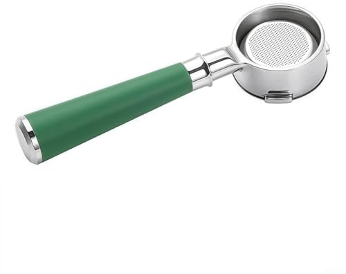Portafilter sans fond à 3 oreilles 58 mm avec panier filtrant et poignée ergonomique compatible avec Barsetto 2S, V1, M5300S, EM7200 et KF5700 Co (vert)