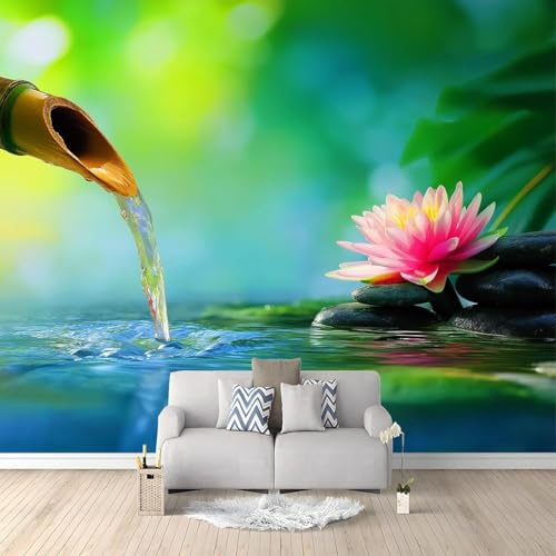3D Fotomurales Piedra de Bambú 200x140 cm Decorativos Papel Pintado Panorámico Mural Piedra de Bambú Tejido No Tejido Decoración de Pared Murales Moderna de Diseno w.525
