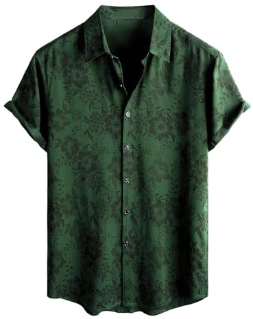 Générique Chemise Hawaïenne Décontractée pour Homme Mode Estivale à Manches Courtes avec Imprimé Floral Élégant