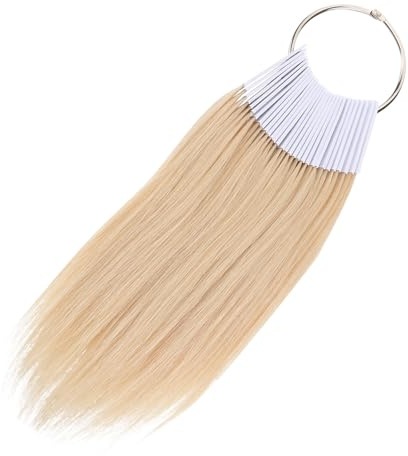 jojofuny Nuancier de Couleurs de Cheveux Humains Mèches Coupables et Bouclées 30 Pièces Anneau Pvc Blanc pour Tests en Salon de Coiffure